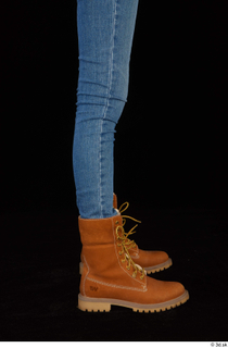 Shenika blue jeans brown shoes workers foot 0007.jpg